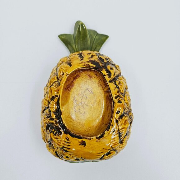 Pineapple Studio Pottery Artist Signed LL Vintage 1983 Yellow Green Brown Bowl - Picture 9 of 12